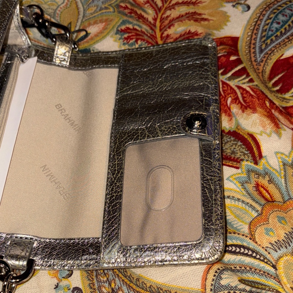 Brahmin Duchess Collection Silver Metallic Minuette Crossbody Bag NWT - Picture 7 of 9